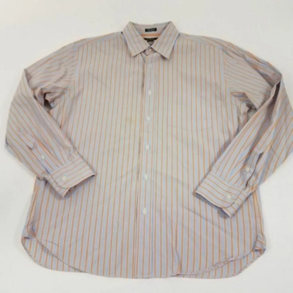 J crew mens button front shirt striped blue orange‎